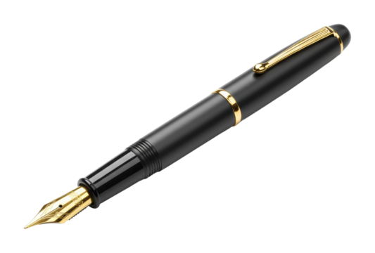 Writing with elegance fountain pen showcase office desk product minimalist environment fine craftsmanship isolated on transparent background