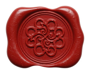 Sealing tradition red wax seal creative studio decorative art controlled lighting perspective isolated on transparent background