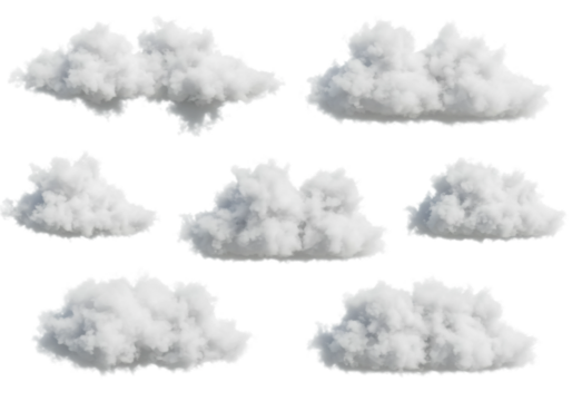 Cloud formation dynamics sky natural environment aerial atmospheric concept isolated on transparent background