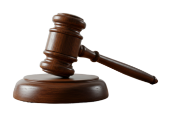 Courtroom action justice delivered legal venue of gavel professional environment legal concept isolated on transparent background