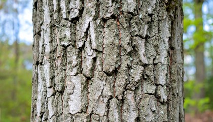 Obraz premium Close-up view of tree bark texture.