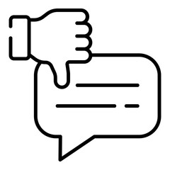 Bad review, negative feedback, thumbs down black line icon