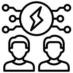 Community Energy Outline Icon Design Vector - Decentralized community energy solutions promoting local renewable energy access and resilience
