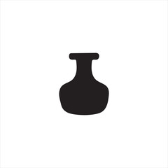 Black silhouette of a traditional vase on a white background container vessel