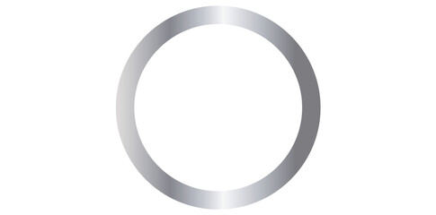 Realistic Silver Metal Ring Vector Illustration.	