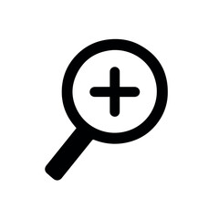 Obraz premium Magnifying glass zoom in icon vector graphic search find plus sign symbol illustration 90