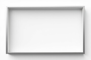 Obraz premium Sleek silver frame, isolated on white Perfect for mockups , website, graphic design, advertising