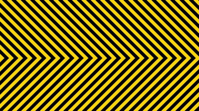 A seamless geometric pattern featuring bold yellow and black diagonal lines forming a chevron shape. This visual represents industrial safety, caution, construction zones, and warning signs.