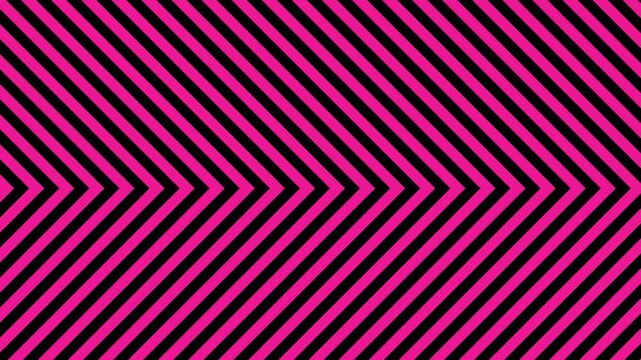 A striking graphic background featuring neon hot pink and deep black diagonal lines in a chevron arrangement moving continuously. The moody yet electric color palette provides a stylish, high-contrast