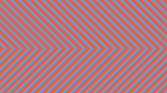 A high-contrast 2D motion graphic background pattern with alternating diagonal zig-zag chevron lines in brick red and slate blue moving steadily. A classic masculine geometric loop backdrop.