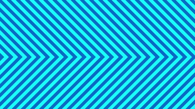 Seamless blue and cyan geometric background featuring diagonal chevron stripes with smooth continuous motion. Designed for technology videos, corporate presentations, cool-toned motion graphics, strea