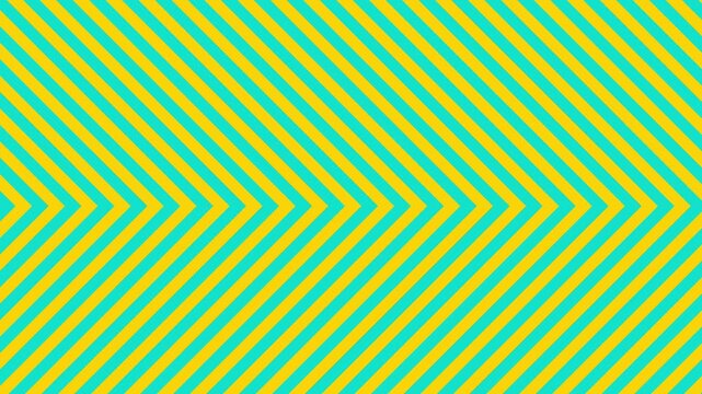 An abstract motion graphic featuring vibrant turquoise and bright yellow diagonal chevron lines scrolling continuously. This flat vector design creates a seamless geometric pattern ideal for contempor