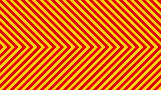 Dynamic orange-red and bright yellow chevron pattern background with moving diagonal line texture. Features a smooth seamlessly looping animation designed for energetic video backgrounds, marketing ma