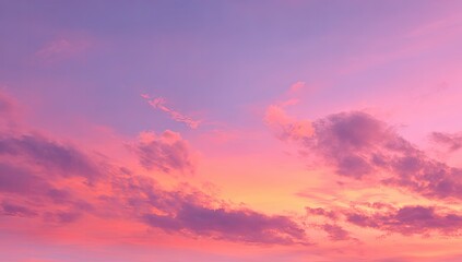 Obraz premium Sunset sky, soft pink and purple hues
