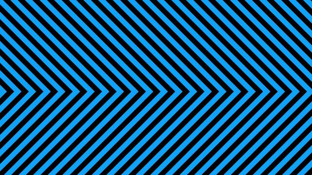 Geometric diagonal chevron stripes in vibrant blue and black move seamlessly across the frame. Ideal for dynamic motion graphic backgrounds, concert visuals, or modern backdrop designs.