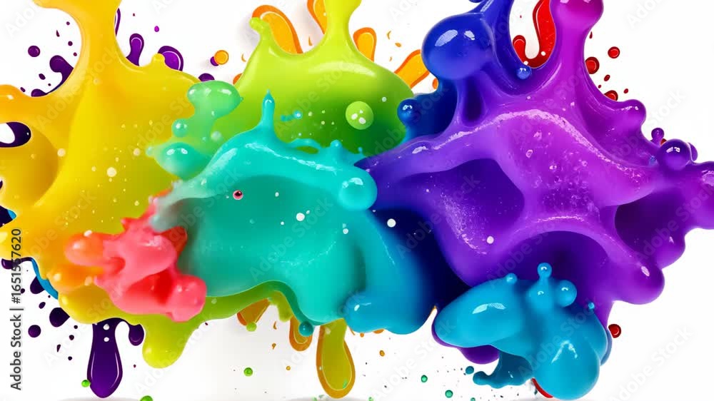 Poster colorful paint splash: a vibrant explosion of assorted colors, with splashes and textures that creat
