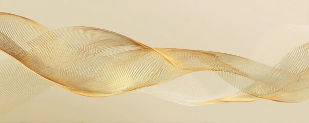 Flowing, golden fabric drapes gracefully