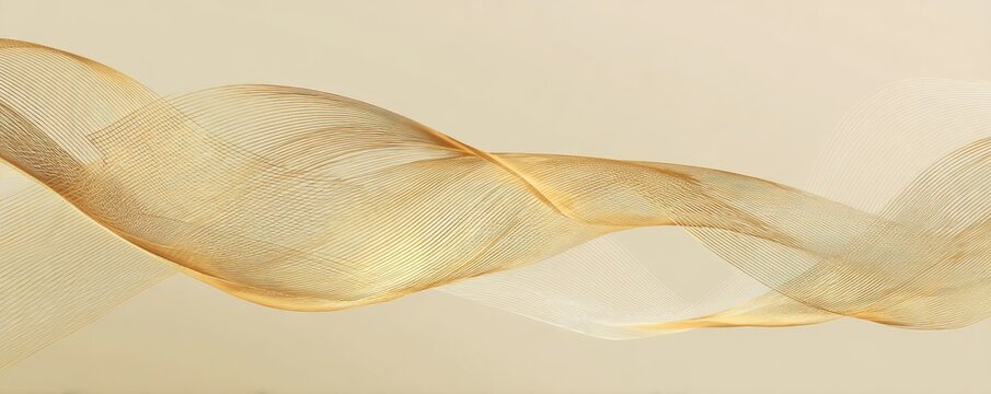 Flowing, golden fabric drapes gracefully