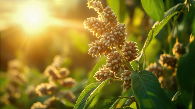 A serene setting of dicot seeds in a natural habitat