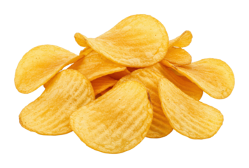 Crunchy potato chips delight snack time food cozy kitchen tasty treats isolated on transparent background