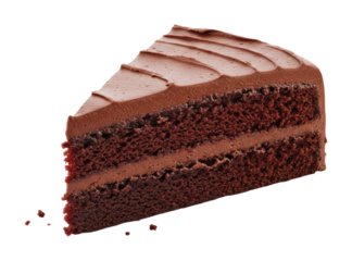 Delicious chocolate cake slice bakery food cozy setting tempting dessert isolated on transparent background