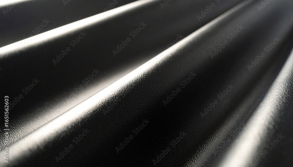 Poster the texture of sleek black leather is beautifully highlighted by soft, diffused lighting, creating a