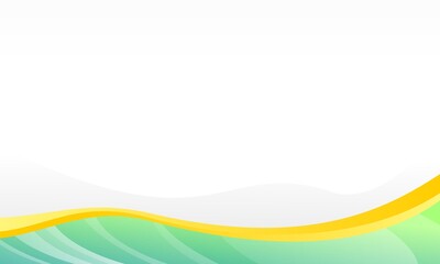 Dynamic Green and Yellow Abstract Wave Border Background with Clean White Space