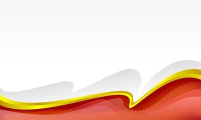 Modern Abstract Wave Border Background with Gold and Red Corporate Design with Copy Space