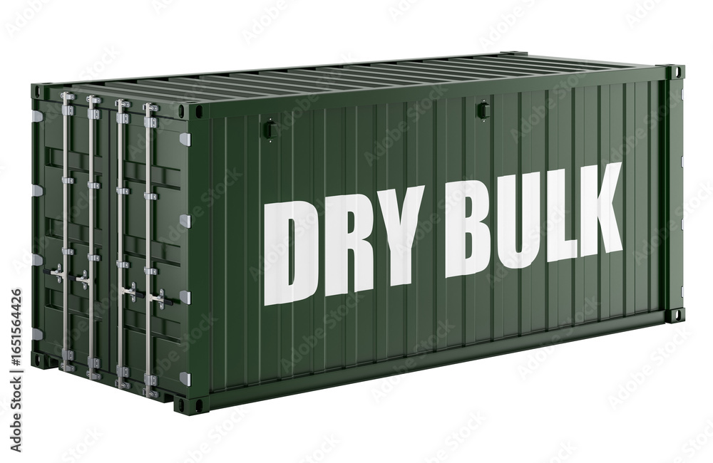 Poster dry bulk, shipping container. 3d rendering