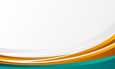 Modern Abstract Wave Border Background with Orange and Teal Corporate Design