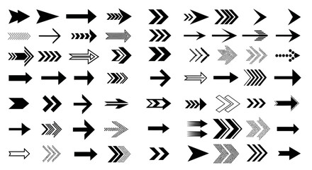 Minimalist vector arrow icons for web design