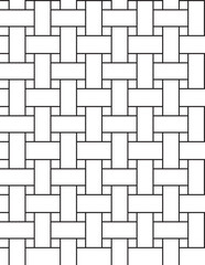 Seamless Geometric Basket Weave Pattern – Black and White Outline Design