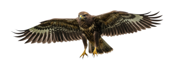 Hunting hawk in flight wildlife habitat bird open sky aerial perspective nature's majesty isolated on transparent background