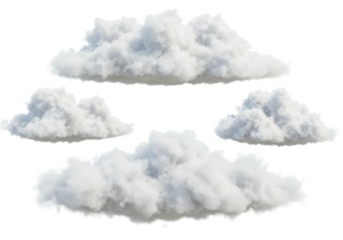 Fluffy clouds floating in the sky nature scene tranquil environment aerial serenity concept isolated on transparent background
