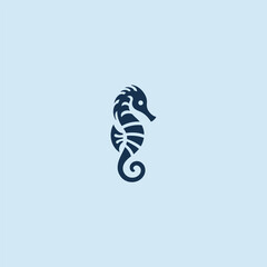Abstract seahorse logo in elegant and simple minimalist design. © Leyde
