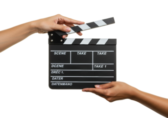 Film production action studio location clapperboard content type creative environment viewpoint cinematic concept isolated on transparent background