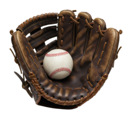 Baseball game action field sports equipment outdoor catching technique isolated on transparent background