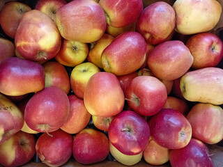 Red apples in a market