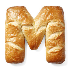  Bread Letter M on transparent background