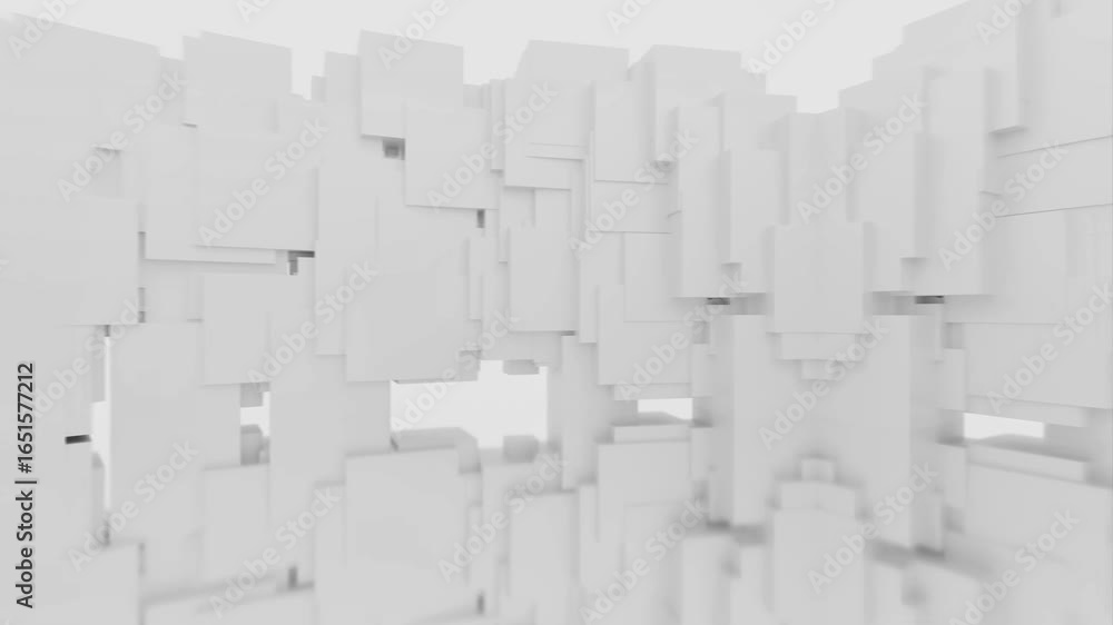 Aufkleber abstract 3d geometric structure with white cubes looping animation