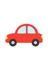 Fototapeta premium Vintage red classic toy car vehicle on a white background