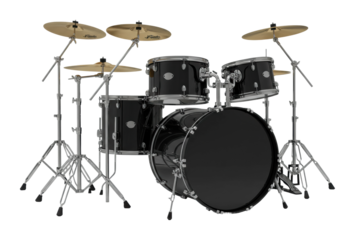 Energetic drum performance modern studio musical instrument showcase bright environment rhythm and beat concept isolated on transparent background