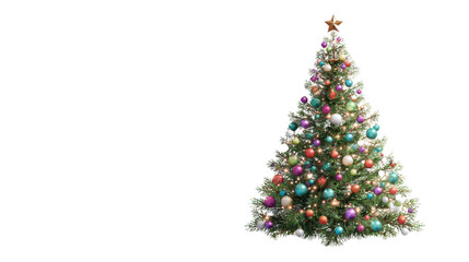 Beautifully Decorated Christmas Tree with Colorful Ornaments and Lights