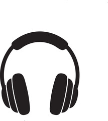 headphones isolated on white, Headphone Silhouette Icon