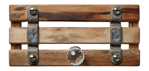 Wooden Frame with Crystal Detail on Isolated Transparent Background