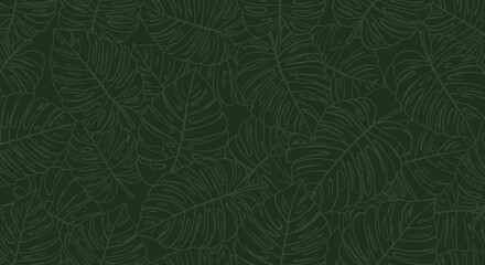 A simple, elegant vector illustration of a dark green leaf pattern, perfect for backgrounds, textiles, or creating a natural, calming atmosphere in designs.
