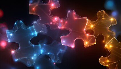 Abstract jigsaw puzzle graphic