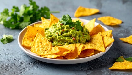 Delicious Homemade Guacamole with Crispy Tortilla Chips