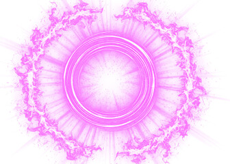 Abstract Radiant Energy Portal with Concentric Rings and Plasma Burst	Isolated on a transparent background