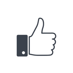 Obraz premium Simple thumb up gesture icon representing positivity and approval in minimalist design